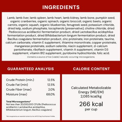 Dandy Lamb Morsels Frozen Raw Dog Food, 4-lb bag