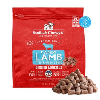 Dandy Lamb Morsels Frozen Raw Dog Food, 4-lb bag