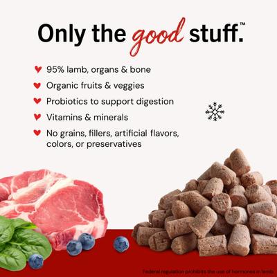 Dandy Lamb Morsels Frozen Raw Dog Food, 4-lb bag