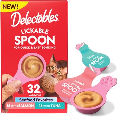 Delectables Lickable Spoon Chicken & Tuna Variety Pack Handheld Lickable Cat Treats, 32 count
