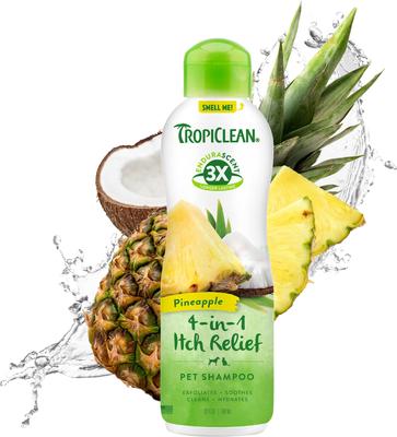 Champú EnduraScent con aroma a piña para aliviar la picazón en perros y gatos, botella de 20 onzas líquidas