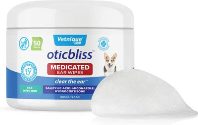Toallitas medicinales para oídos de perros Oticbliss, 50 unidades