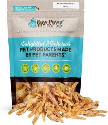 Dried Chicken Feet Dehydrated Dog Treats, 10 count