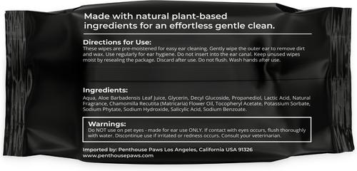 Hypoallergenic Unscented Dog & Cat Ear Wipes, 80 count