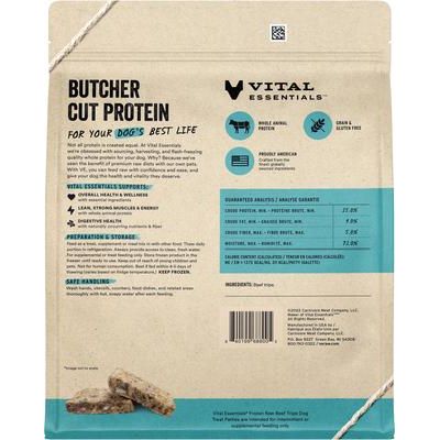 Tortitas crudas congeladas de callos de res sin cereales, golosinas para perros, sin cereales, bolsa de 6 lb