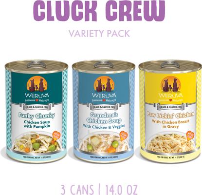 Classic Cluck Crew Variety Pack Grain-Free Wet Dog Food, 14-oz can, case of 3