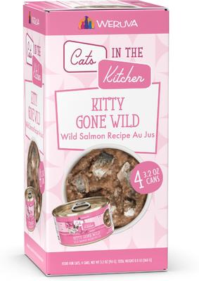 Cats in the Kitchen Kitty Gone Wild Salmon Au Jus Grain-Free Wet Cat Food, 6-oz, case of 24