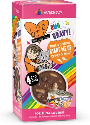 OMG Start Me Up! Tuna & Salmon Flavor Minced Grain-Free Wet Cat Food, 5.5-oz can, case of 8