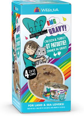 OMG Best Day Eva! Beef & Salmon Dinner in Gravy Grain-Free Canned Cat Food, 2.8-oz, case of 12