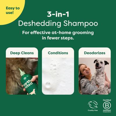 3-in-1 Deshedding Dog Shampoo & Conditioner, White Tea & Basil Scent, 16-fl oz bottle