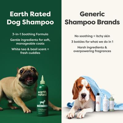 3-in-1 Soothing Dog Shampoo & Conditioner, White Tea & Basil Scent, 16-fl oz bottle