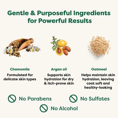 3-in-1 Soothing Dog Shampoo & Conditioner, White Tea & Basil Scent, 16-fl oz bottle