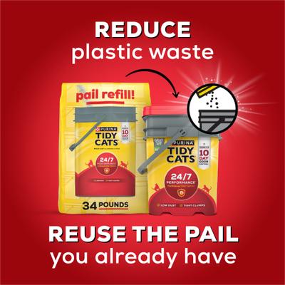 Bundle: Tidy Cats 24/7 Performance Scented Clumping Clay Litter + Cat Chow Indoor Hairball & Healthy Weight Dry Cat Food, 20-lb bag