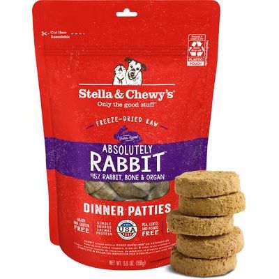 Comida cruda liofilizada para perros Chewy's Chicken Dinner Patties, bolsa de 14 oz
