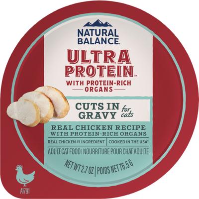 Ultra Protein Real Salmon Recipe with Protein-Rich Organs Cuts in Gravy Wet Cat Food, 2.7-oz cup, case of 10