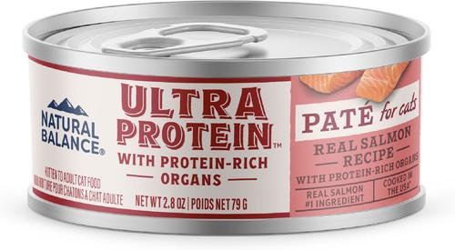Ultra Protein Real Salmon Recipe with Protein-Rich Organs Pate Wet Cat Food, 2.8-oz can, case of 12