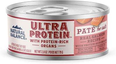 Ultra Protein Real Salmon Recipe with Protein-Rich Organs Pate Wet Cat Food, 2.8-oz can, case of 12