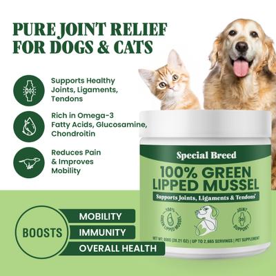Green Lipped Mussel Powder Joint Supplement for Dogs & Cats, 28.22-oz