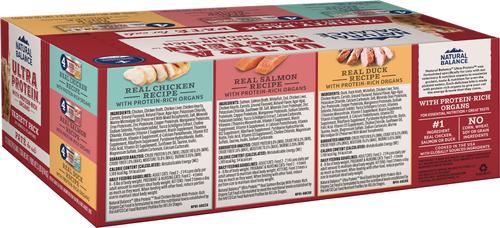 Ultra Protein Pate Variety Pack Chicken, Duck & Salmon Wet Cat Food, 2.8-oz can, case of 12