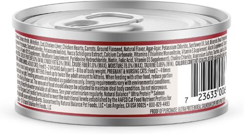 Ultra Protein Real Salmon Recipe with Protein-Rich Organs Pate Wet Cat Food, 2.8-oz can, case of 12