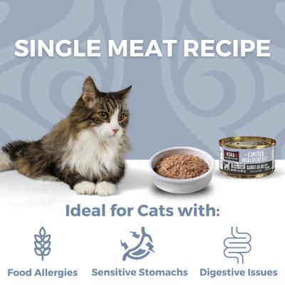 Limited Ingredient Diet Rabbit Au Jus Grain-Free Paté Wet Cat Food, 3-oz can, case of 24