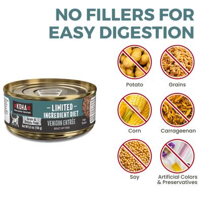 Limited Ingredient Diet Venison Entrée Grain-Free Paté Wet Cat Food, 3-oz can, case of 3