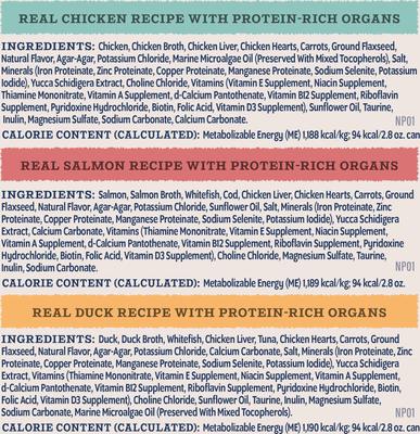 Ultra Protein Pate Variety Pack Chicken, Duck & Salmon Wet Cat Food, 2.8-oz can, case of 12