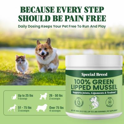 Green Lipped Mussel Powder Joint Supplement for Dogs & Cats, 28.22-oz