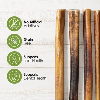 Moodog 12-inch Beef Thick Bully Sticks Dog Treats, 25 count