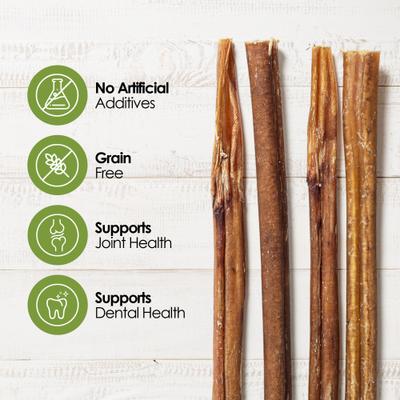 Moodog 12-inch Beef Standard Bully Sticks Dog Treats, 25 count