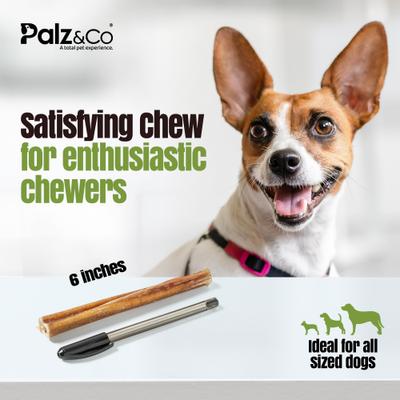 Palitos de Bully Sticks de carne de res gruesa de 6 pulgadas para perros de Moodog, 25 unidades