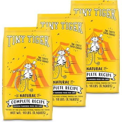 Alimento seco para gatos con sabor a pollo, receta completa natural, bolsa de 18 lb, paquete de 3