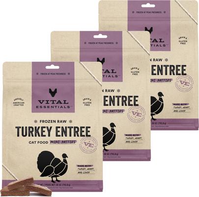 Frozen Raw Mini Patties Grain-Free Chicken Entree Cat Food, 28-oz bag, bundle of 3