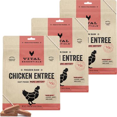 Frozen Raw Mini Patties Grain-Free Chicken Entree Cat Food, 28-oz bag, bundle of 3