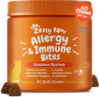 Aller-Immune Bites Bacon Flavored Lysine Supplement for Cats, 60 count