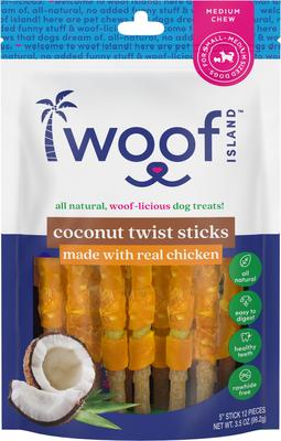 Adult Coconut & Banana Pork Rolls with Chicken Natural Dog Chew Treats, 4-oz bag, 5 count