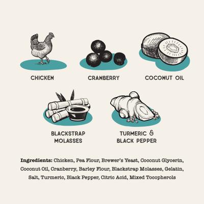 Palitos masticables naturales para perros de pollo y arándanos Superfood Fresh All Stages, bolsa de 10 oz