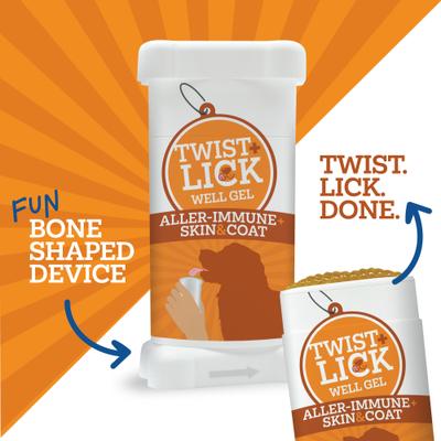 Twist & Lick Aller-Immune, Skin & Coat Health Supplement for Dogs, 2.3-fl oz