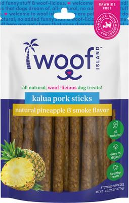 Adult Kalua Pork Sticks with Pineapple Natural Dog Chew Treats, 13.25-oz bag, 50 count