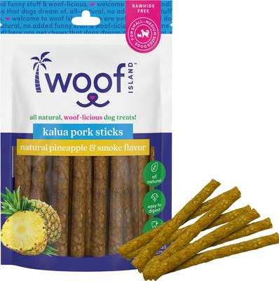 Adult Kalua Pork Sticks with Pineapple Natural Dog Chew Treats, 13.25-oz bag, 50 count