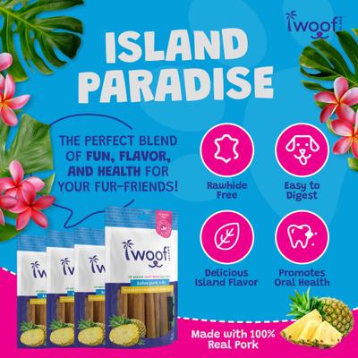 Adult Kalua Pork Rolls Natural Dog Chew Treats, 6-oz bag, 7 count