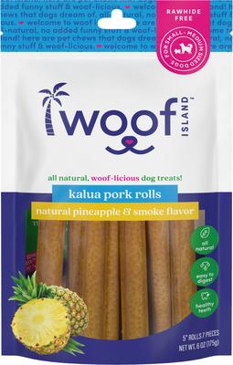 Adult Kalua Pork Rolls Natural Dog Chew Treats, 6-oz bag, 7 count