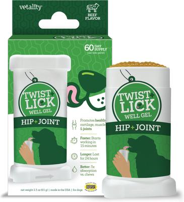 Twist & Lick - Suplemento para la salud de las caderas y articulaciones de perros, 2.3 fl oz
