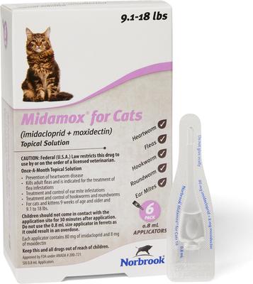 Topical Solution for Cats, 9.1-18 lbs, (Purple Box), 6 Doses (6-mos. supply)