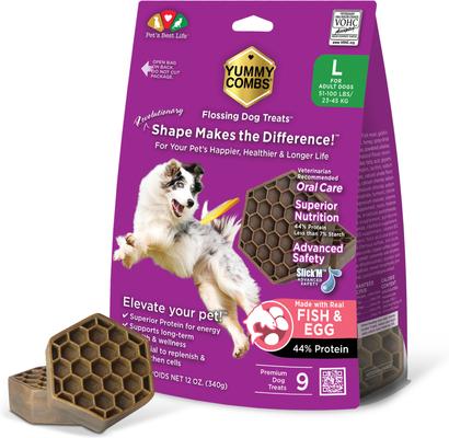 Fish & Egg Small Dental Dog Treats, 12-oz bag, 21 count