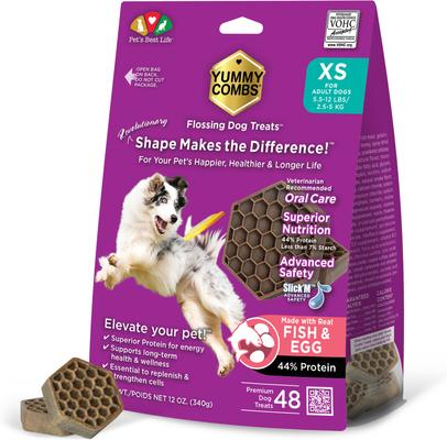Fish & Egg Small Dental Dog Treats, 12-oz bag, 21 count
