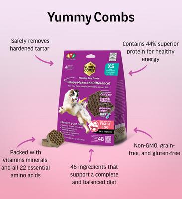 Fish & Egg X-Small Dental Dog Treats, 12-oz bag, 48 count