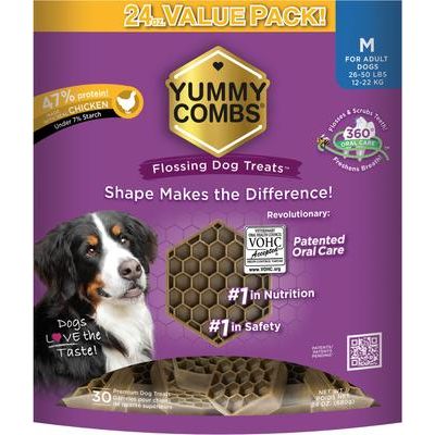 Galletas dentales para perros Chicken Flossing, tamaño mediano, 30 unidades