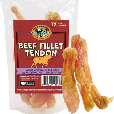 Beef Fillet Tendon Natural Dog Chews, 4 to 6-in, 12 count