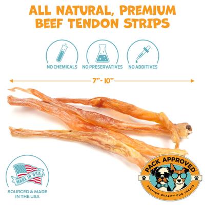Beef Tendon Strips Natural Dog Chews, 7 to 10-in, 12 count